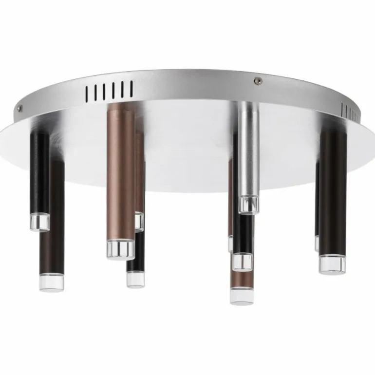 Plafonnier Brilliant Living Cembalo LED Brun, 12 lumières