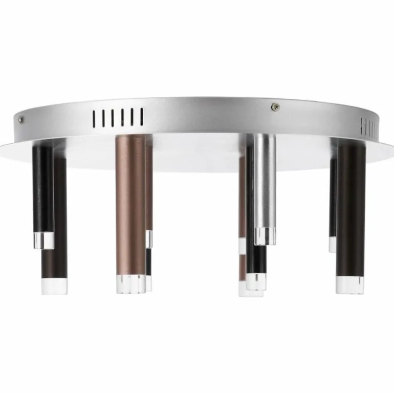 Plafonnier Brilliant Living Cembalo LED Brun, 12 lumières