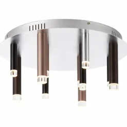 Plafonnier Brilliant Living Cembalo LED Brun, 12 lumières