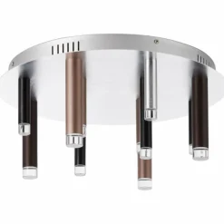 Plafonnier Brilliant Living Cembalo LED Brun, 12 lumières