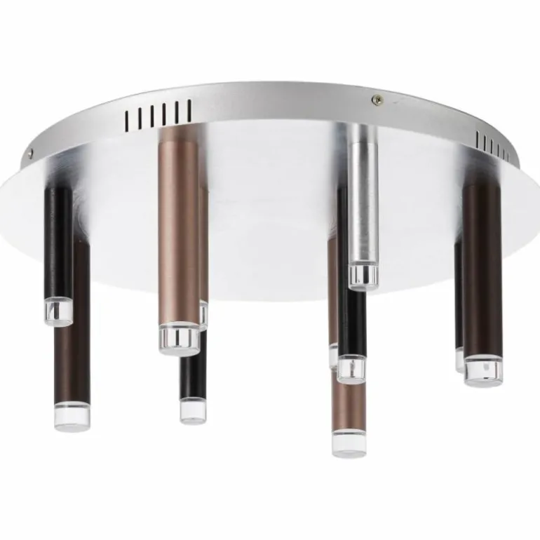 Plafonnier Brilliant Living Cembalo LED Brun, 12 lumières