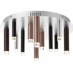 Plafonnier Brilliant Living Cembalo LED Brun, 12 lumières