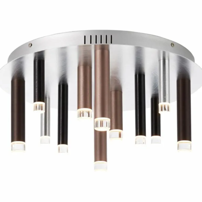 Plafonnier Brilliant Living Cembalo LED Brun, 12 lumières