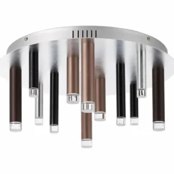 Plafonnier Brilliant Living Cembalo LED Brun, 12 lumières