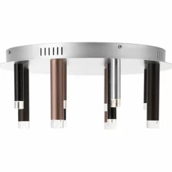 Plafonnier Brilliant Living Cembalo LED Brun, 12 lumières
