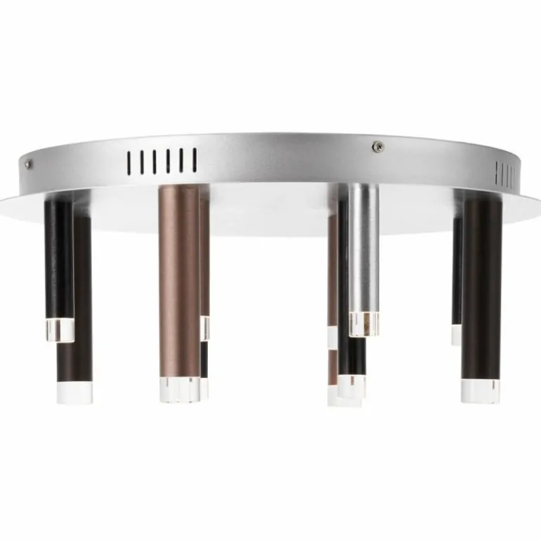 Plafonnier Brilliant Living Cembalo LED Brun, 12 lumières