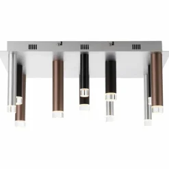 Plafonnier Brilliant Living Cembalo LED Brun, 12 lumières