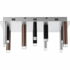 Plafonnier Brilliant Living Cembalo LED Brun, 12 lumières