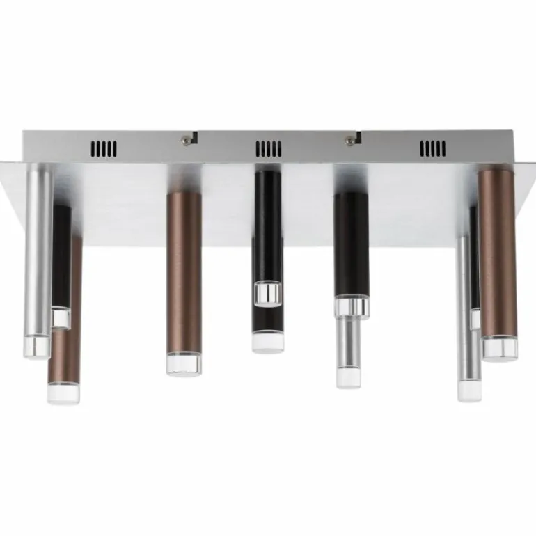 Plafonnier Brilliant Living Cembalo LED Brun, 12 lumières