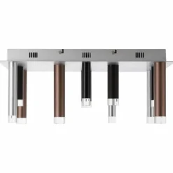 Plafonnier Brilliant Living Cembalo LED Brun, 12 lumières