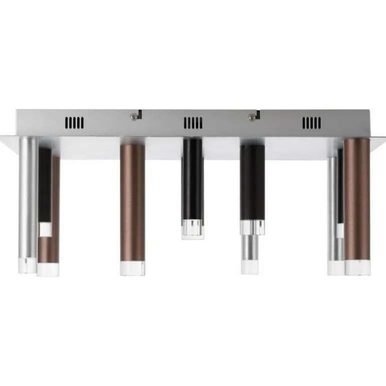 Plafonnier Brilliant Living Cembalo LED Brun, 12 lumières