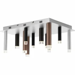 Plafonnier Brilliant Living Cembalo LED Brun, 12 lumières