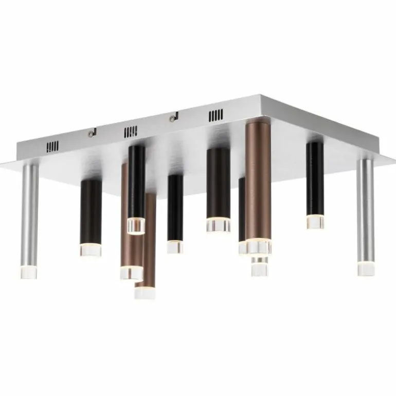Plafonnier Brilliant Living Cembalo LED Brun, 12 lumières