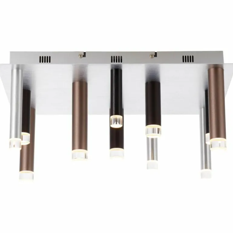 Plafonnier Brilliant Living Cembalo LED Brun, 12 lumières