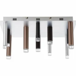 Plafonnier Brilliant Living Cembalo LED Brun, 12 lumières