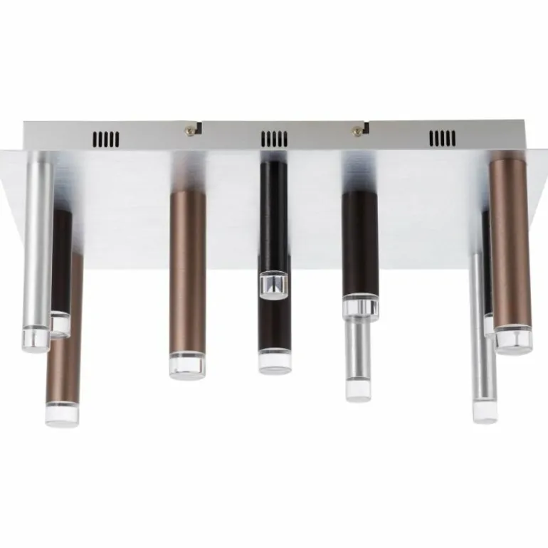 Plafonnier Brilliant Living Cembalo LED Brun, 12 lumières