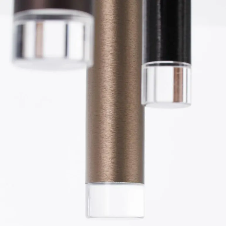 Plafonnier Brilliant Living Cembalo LED Brun, 12 lumières