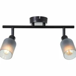 Plafonnier Brilliant Loralie Noir, 2 lumières