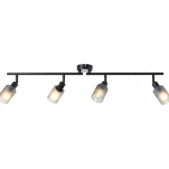 Plafonnier Brilliant Loralie Noir, 4 lumières