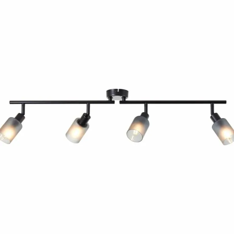 Plafonnier Brilliant Loralie Noir, 4 lumières