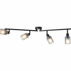 Plafonnier Brilliant Loralie Noir, 4 lumières