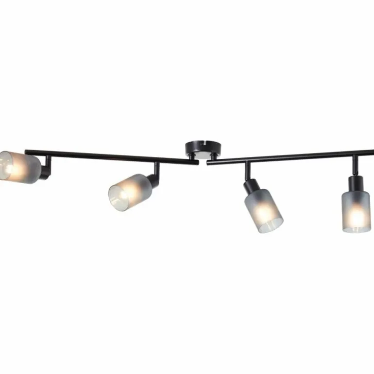 Plafonnier Brilliant Loralie Noir, 4 lumières