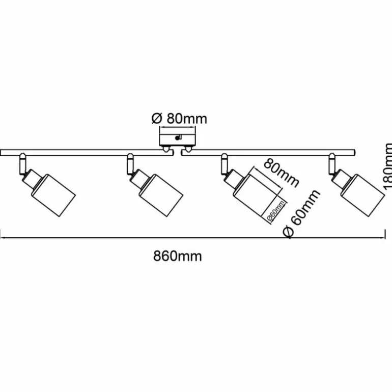 Plafonnier Brilliant Loralie Noir, 4 lumières