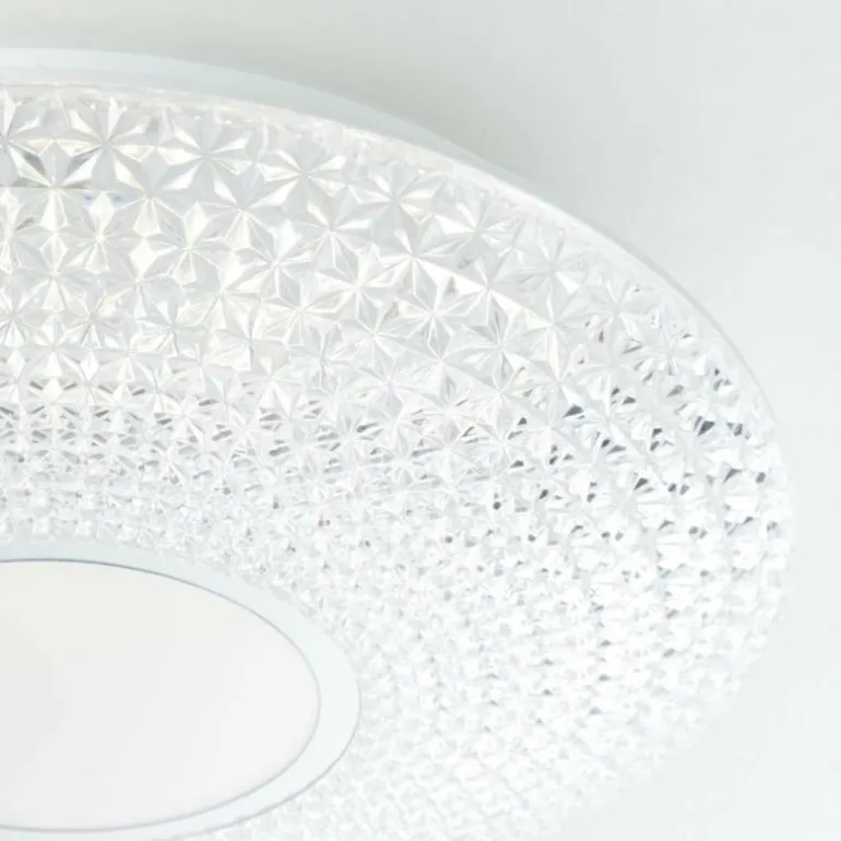 Plafonnier Brilliant Lucian LED Blanc, 1 lumière, Télécommandes, Changeur de couleurs