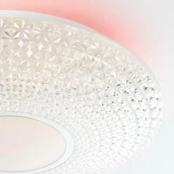 Plafonnier Brilliant Lucian LED Blanc, 1 lumière, Télécommandes, Changeur de couleurs