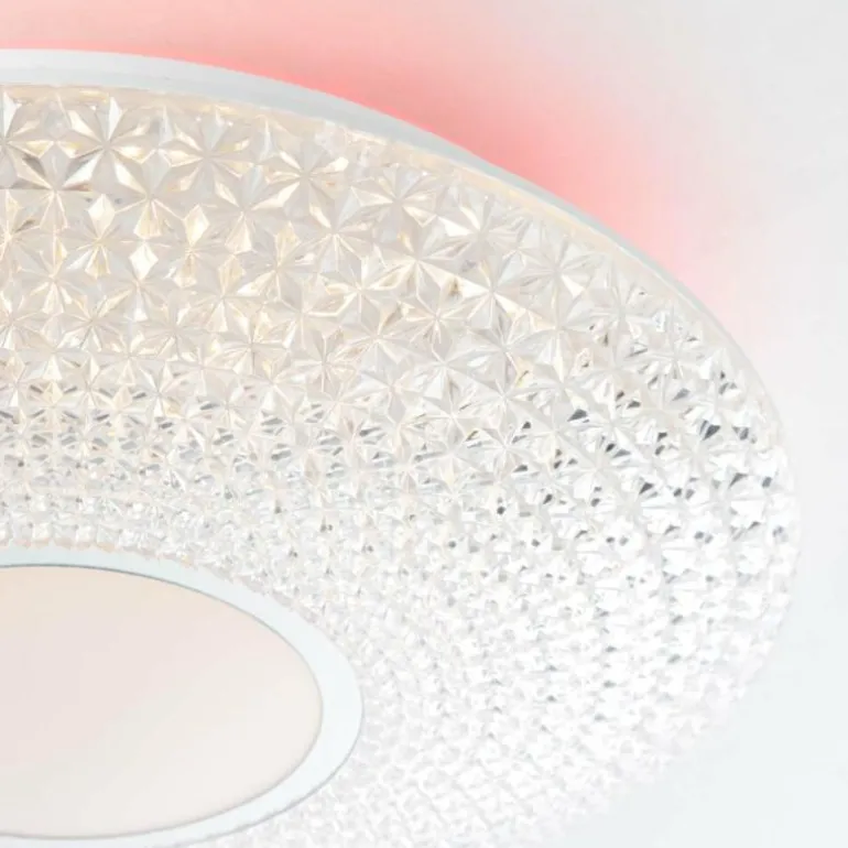 Plafonnier Brilliant Lucian LED Blanc, 1 lumière, Télécommandes, Changeur de couleurs