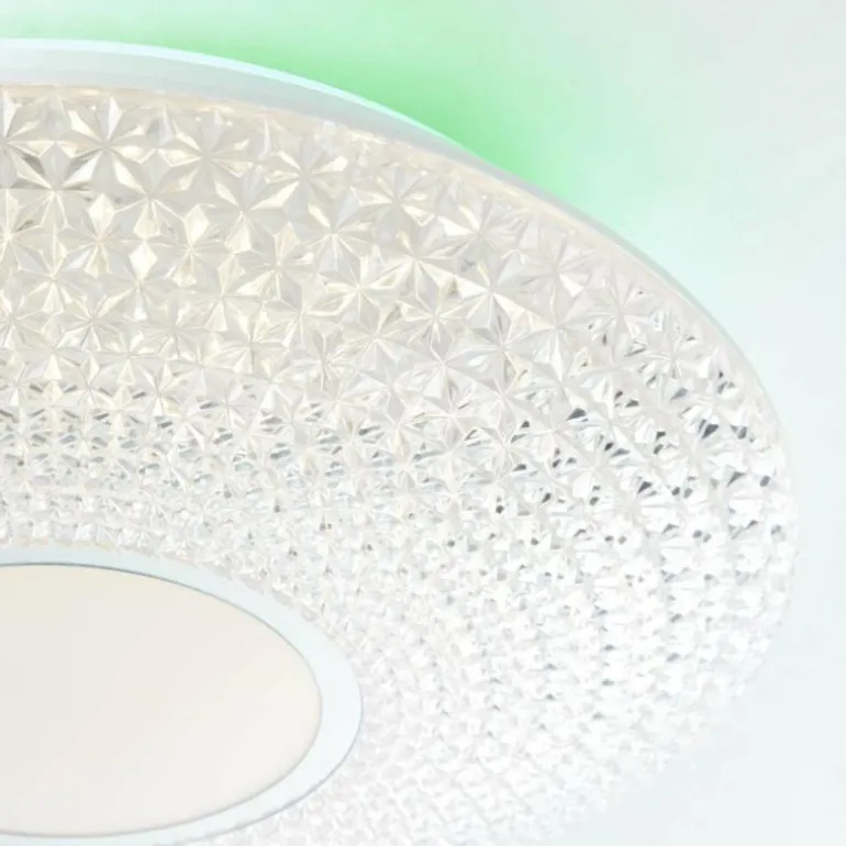 Plafonnier Brilliant Lucian LED Blanc, 1 lumière, Télécommandes, Changeur de couleurs