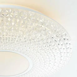 Plafonnier Brilliant Lucian LED Blanc, 1 lumière, Télécommandes, Changeur de couleurs