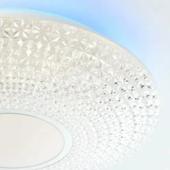Plafonnier Brilliant Lucian LED Blanc, 1 lumière, Télécommandes, Changeur de couleurs