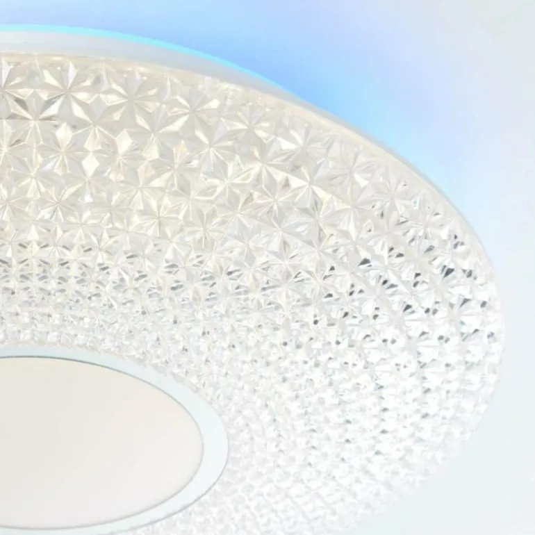 Plafonnier Brilliant Lucian LED Blanc, 1 lumière, Télécommandes, Changeur de couleurs