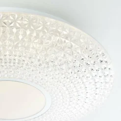 Plafonnier Brilliant Lucian LED Blanc, 1 lumière, Télécommandes, Changeur de couleurs