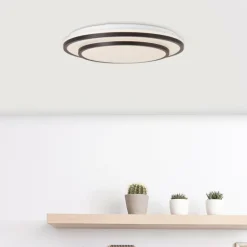 Plafonnier Brilliant Luciano LED Noir, Blanc, 1 lumière, Télécommandes