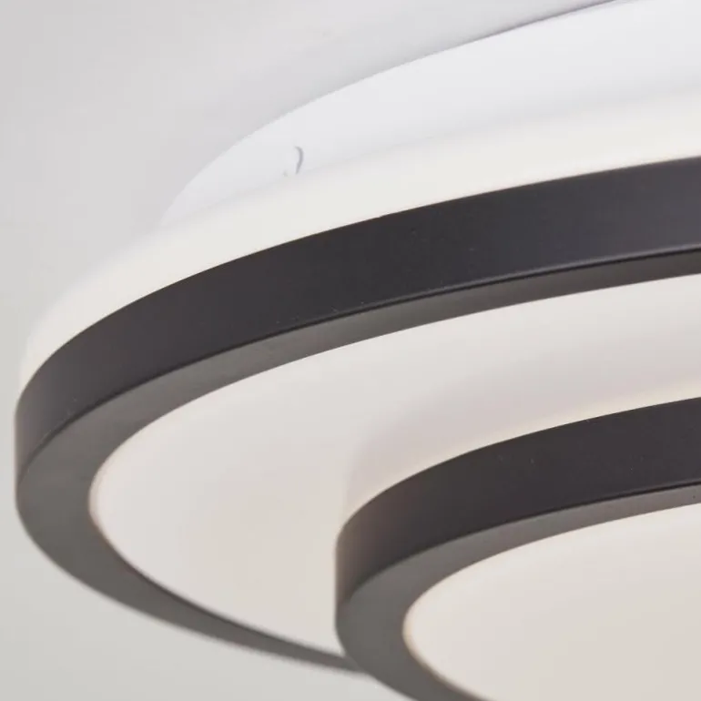 Plafonnier Brilliant Luciano LED Noir, Blanc, 1 lumière, Télécommandes