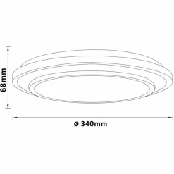 Plafonnier Brilliant Luciano LED Blanc, 1 lumière