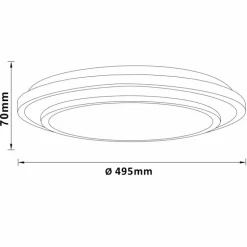 Plafonnier Brilliant Luciano LED Blanc, 1 lumière, Télécommandes