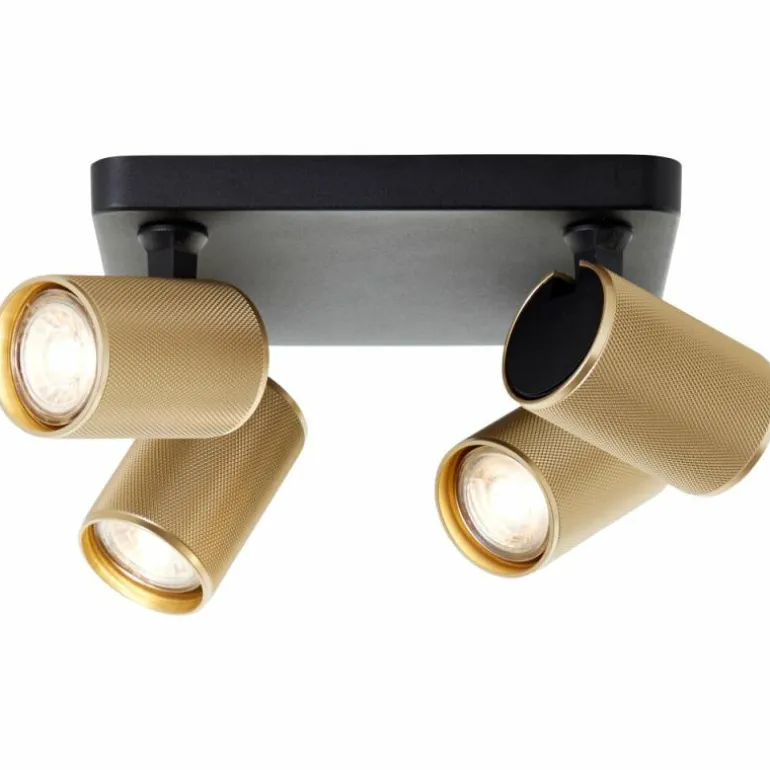 Plafonnier Brilliant Marty Noir, 4 lumières