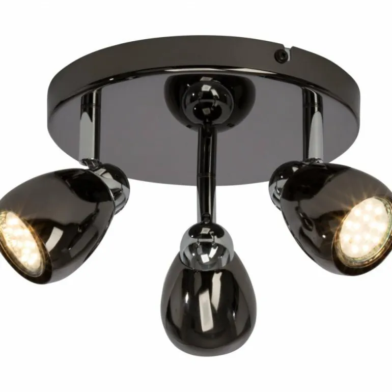 Plafonnier Brilliant MILANO LED Chrome, Noir, 3 lumières