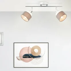 Plafonnier Brilliant Naples Argenté, 2 lumières