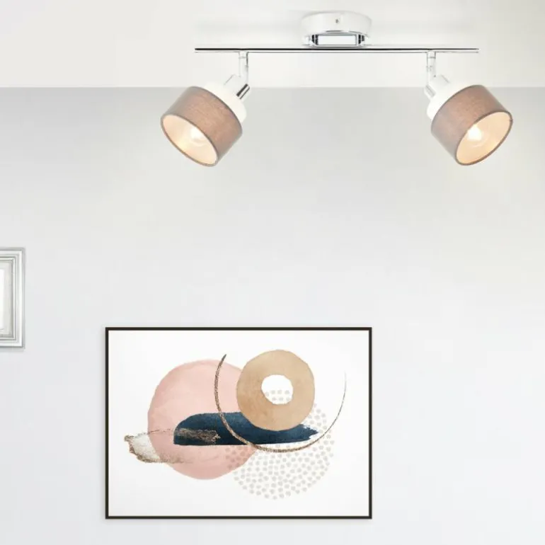 Plafonnier Brilliant Naples Argenté, 2 lumières