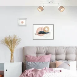 Plafonnier Brilliant Naples Argenté, 2 lumières