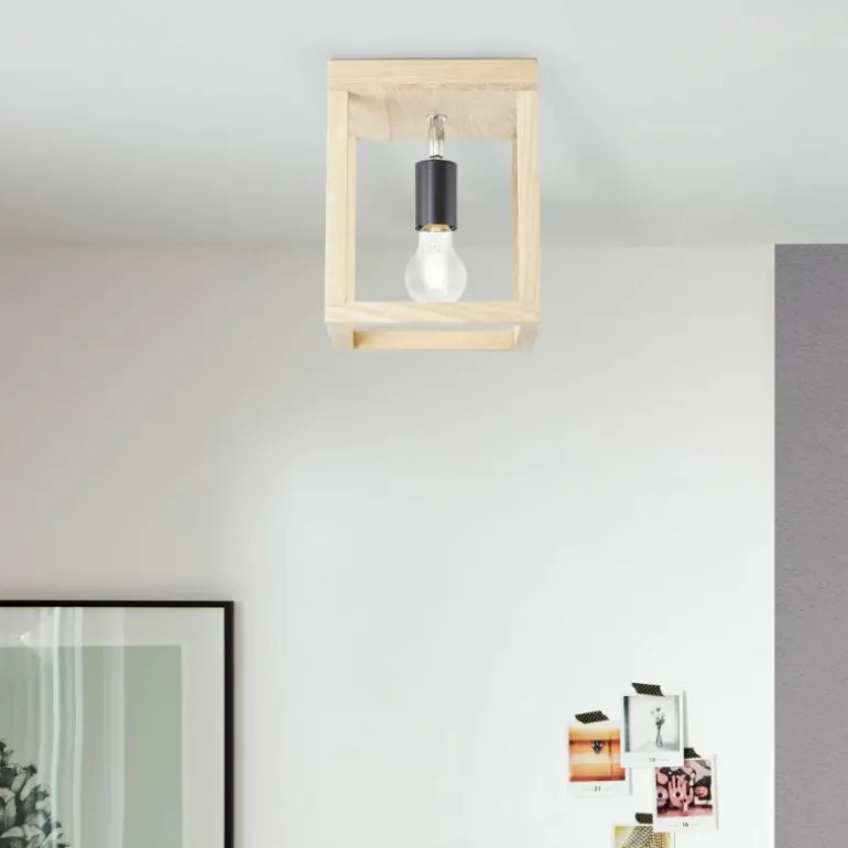 Plafonnier Brilliant Nerea Bois clair, Noir, 1 lumière