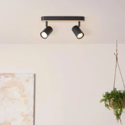 Plafonnier Brilliant Niels Brun, Noir, 2 lumières