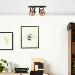 Plafonnier Brilliant Nikka Noir, 2 lumières