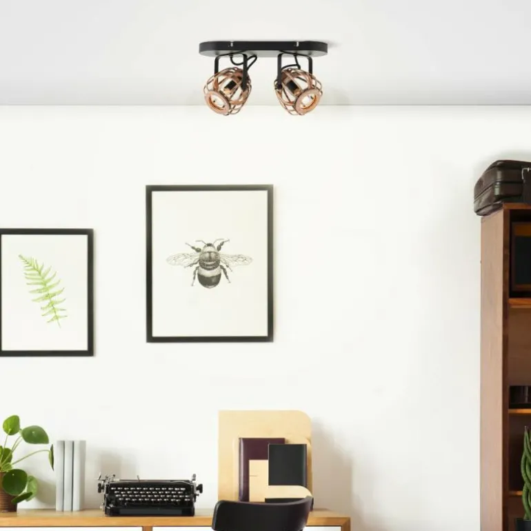 Plafonnier Brilliant Nikka Noir, 2 lumières