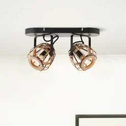 Plafonnier Brilliant Nikka Noir, 2 lumières