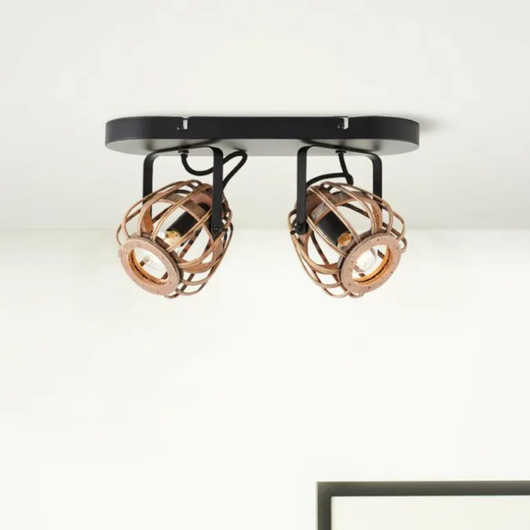 Plafonnier Brilliant Nikka Noir, 2 lumières